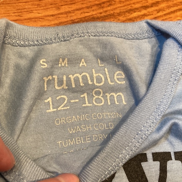 NWOT! SMALL RUMBLE 12-18M Pug Screen Printed Body Suit SS Unisex - Picture 5 of 14